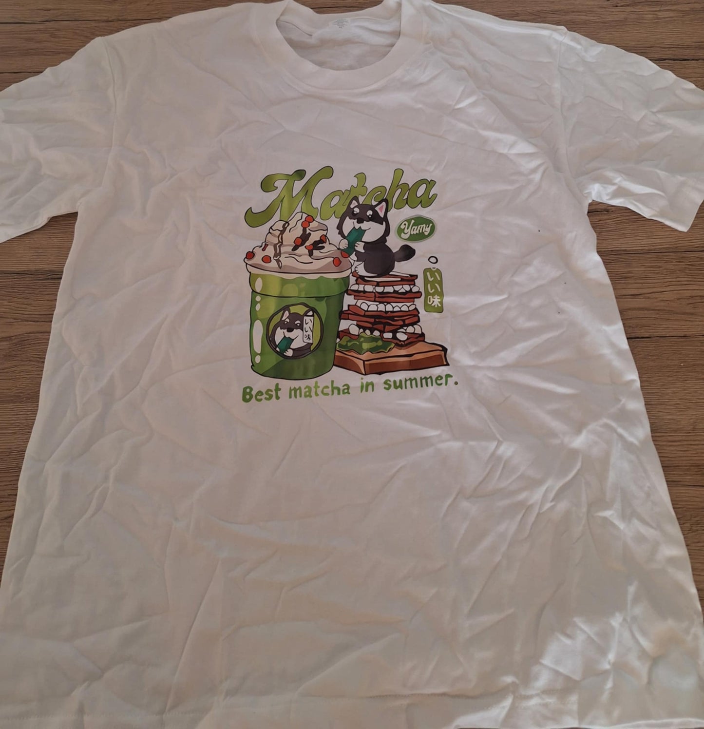 🍦 T-shirt Femme – Best Matcha in Summer avec Husky & Chantilly 🐶🍵