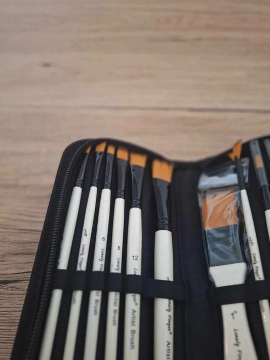 🎨 Set de 12 Pinceaux polyvalents avec Étui Portable - Qualité supérieure - Neuf
