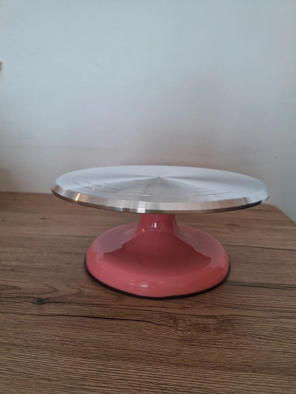 ✨Superbe Plateau tournant rose en alliage d'aluminium pour artistes ou pâtissiers ✨ Neuf 25.4 cm