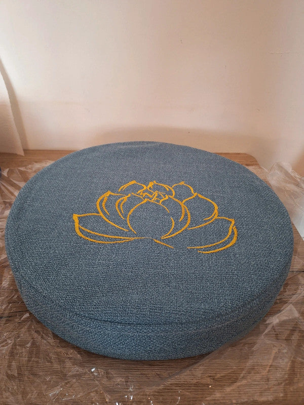 Linen Meditation Cushion – Blue – 40 cm – Ideal for Yoga & Zen Practice