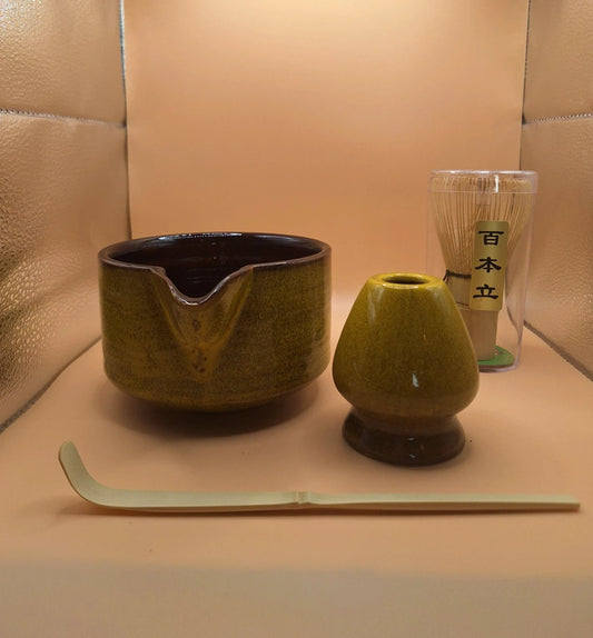 🌕🔥 Koon – 黄温 Set de Matcha 4 pièces - Lumière de feu