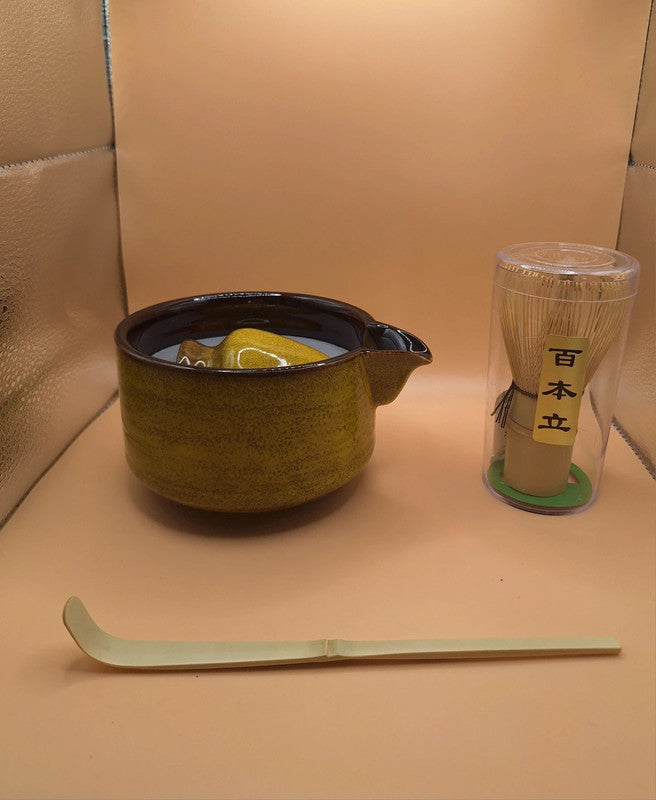 🌕🔥 Koon – 黄温 Set de Matcha 4 pièces - Lumière de feu