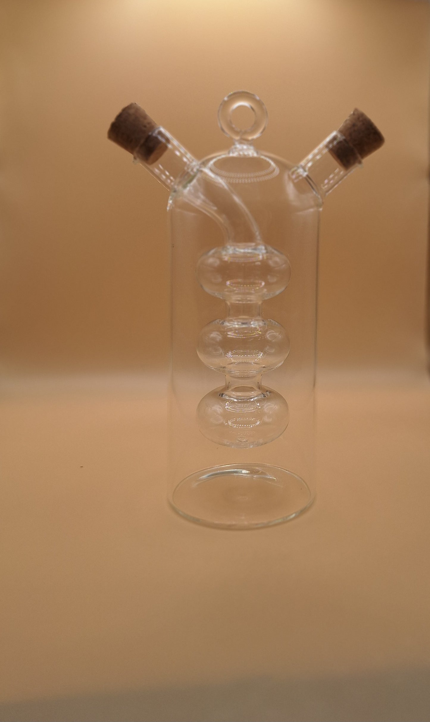 🫙Bouteille 2-en-1 Huile & Vinaigre – en verre transparent avec bouchon en liège