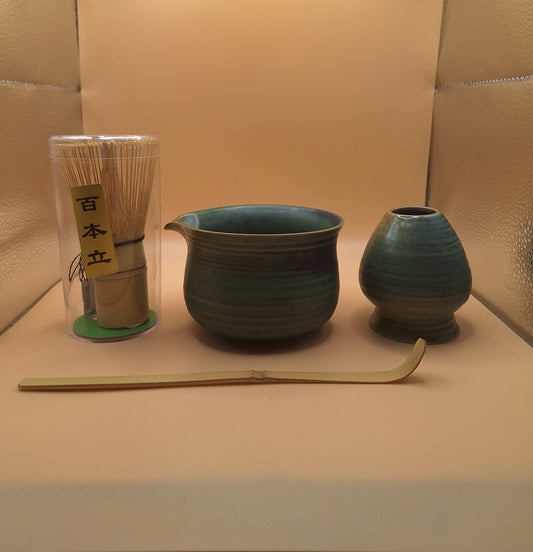 🫒🍵 Kit Matcha 4 pièces Midori Kogane – 緑黄金 L’or d’olive