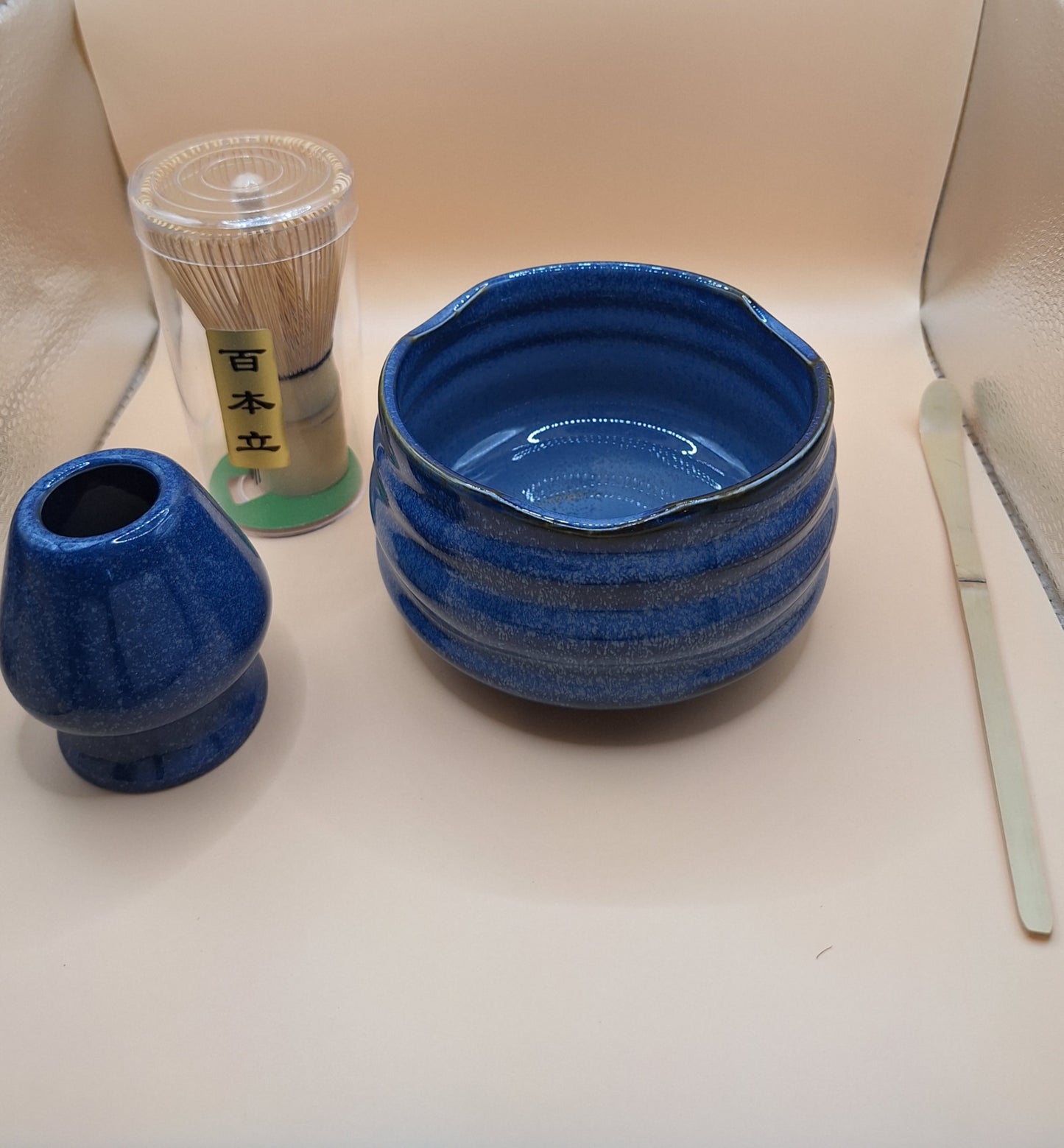 🌊 “Aokami” 青神 – L'Esprit Bleu ceramic Matcha set