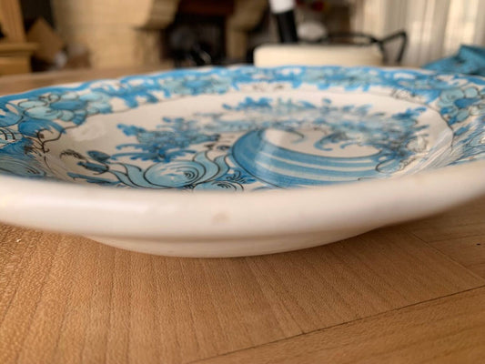 🇬🇷💙 Plat en céramique grecque vintage – XXᵉ siècle – peint à la main