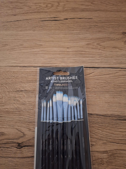 Ensemble de 12 Pinceaux d’Artiste – Pour Toutes Vos Créations Artistiques 🎨