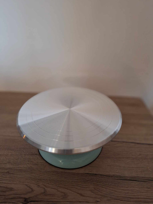 ✨Superbe Plateau tournant Bleu en alliage d'aluminium pour artistes ou pâtissiers ✨ Neuf 25.4 cm