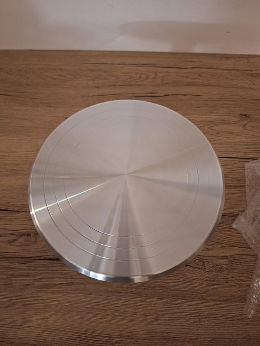 ✨Superbe Plateau tournant Blanc en alliage d'aluminium pour artistes ou pâtissiers ✨ Neuf 25.4 cm
