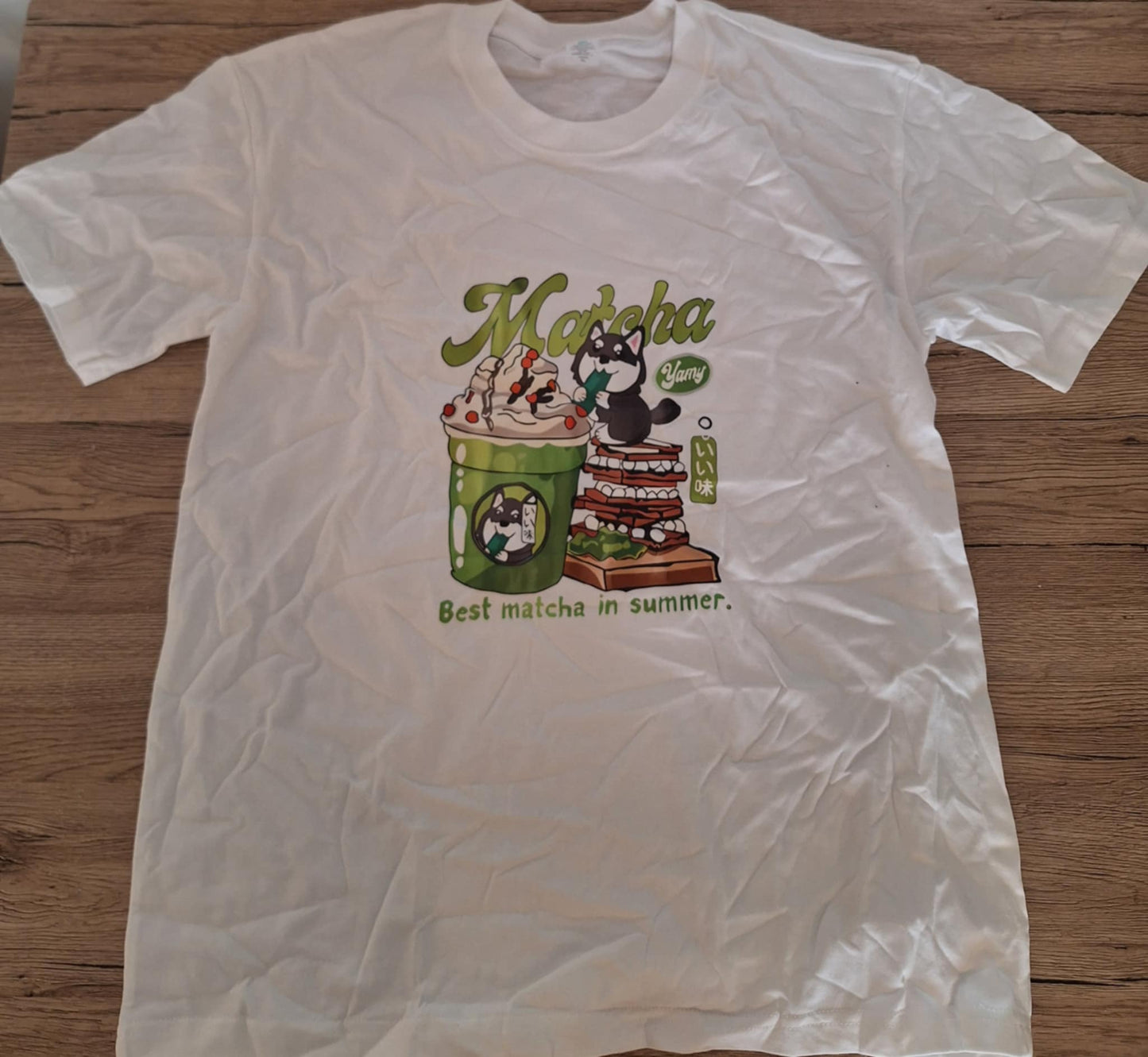 🍦 T-shirt Femme – Best Matcha in Summer avec Husky & Chantilly 🐶🍵