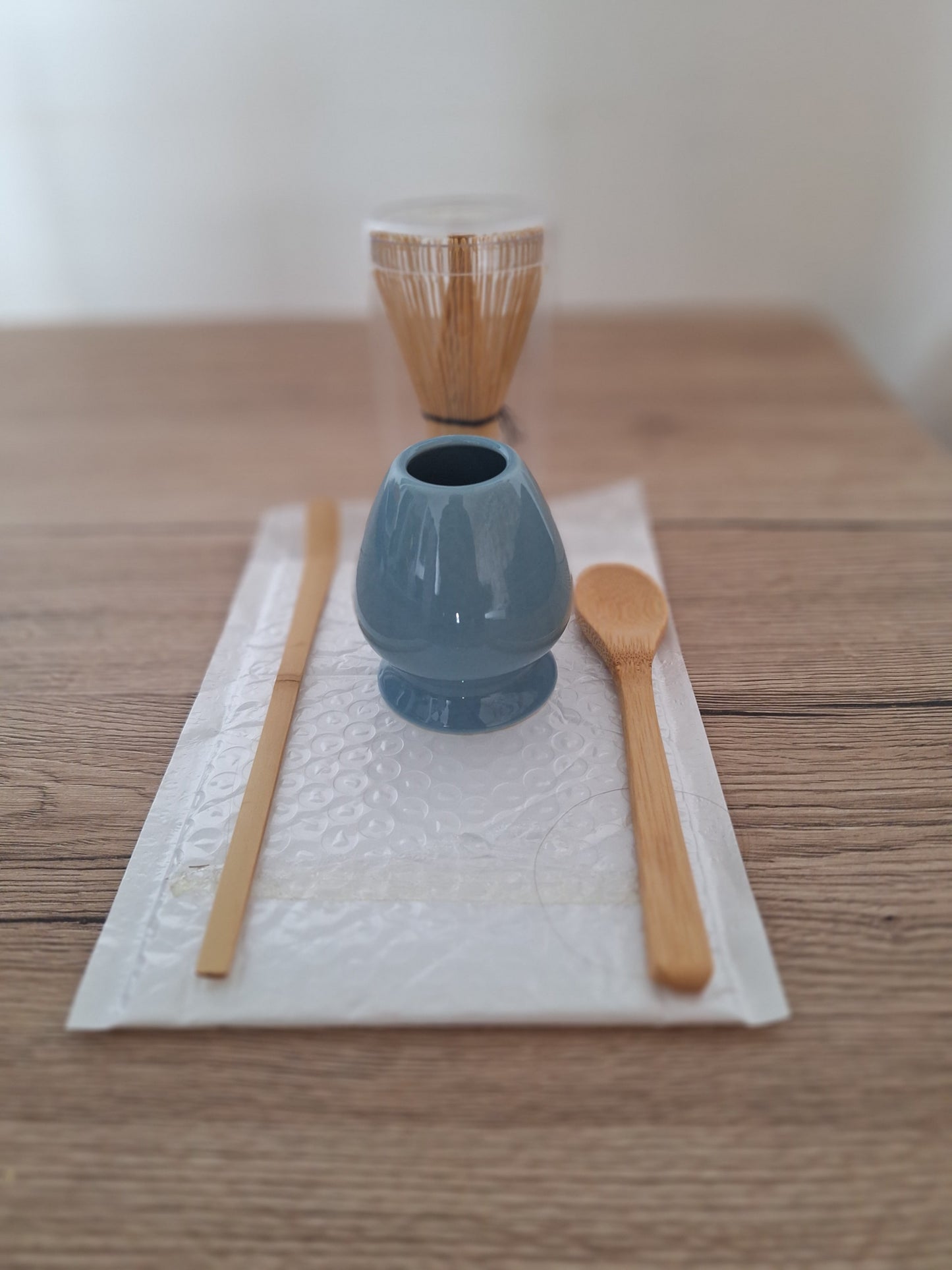 🌿 Kit Cérémonie du Thé Matcha Japonais – 4 pièces neuves 🌿Bleu intense ✨ Élégance et tradition au rendez-vous
