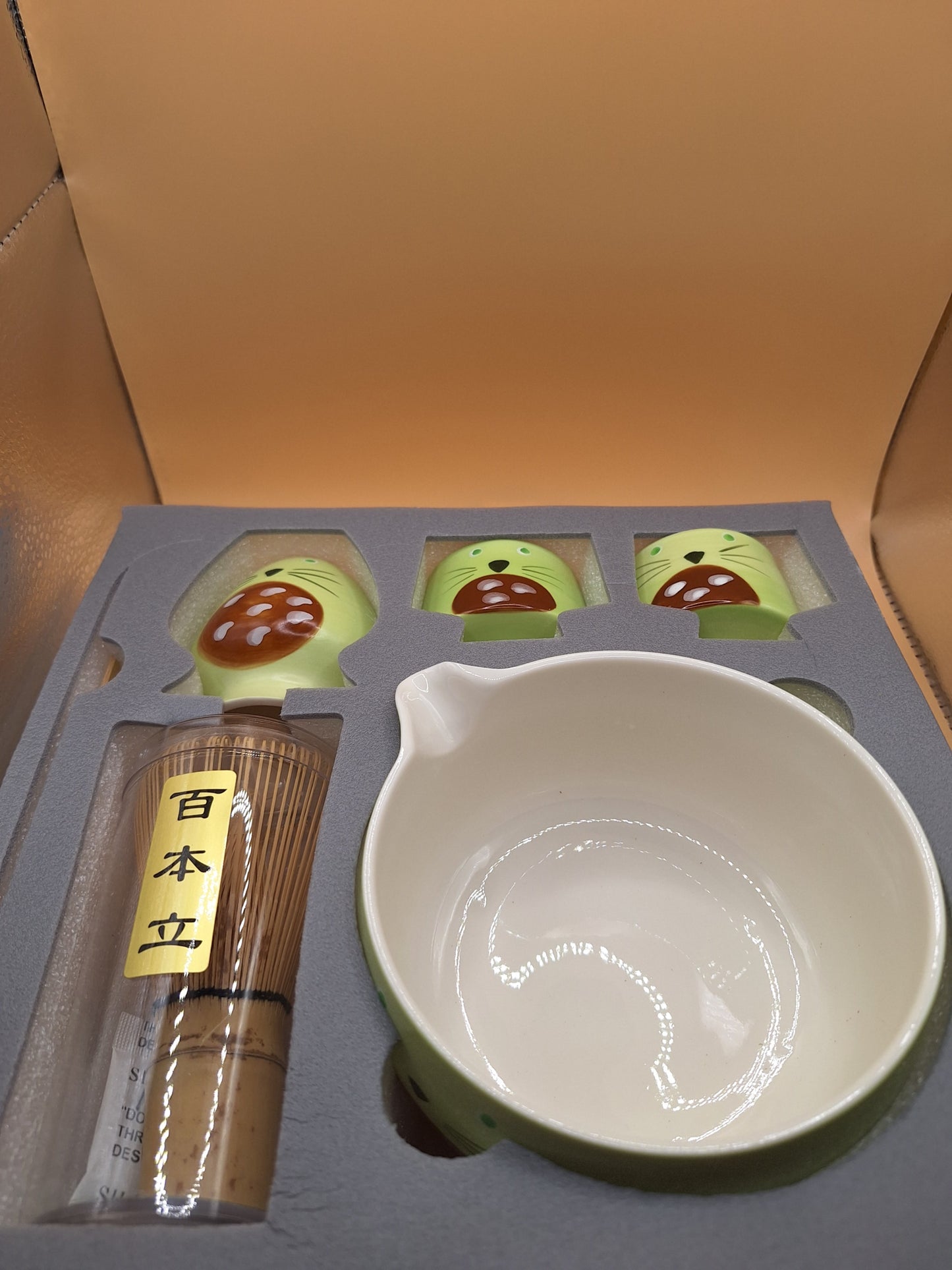 🐾🍵 Warai Neko – 笑い猫 Set de Matcha 6 pièces - le Chat qui rit