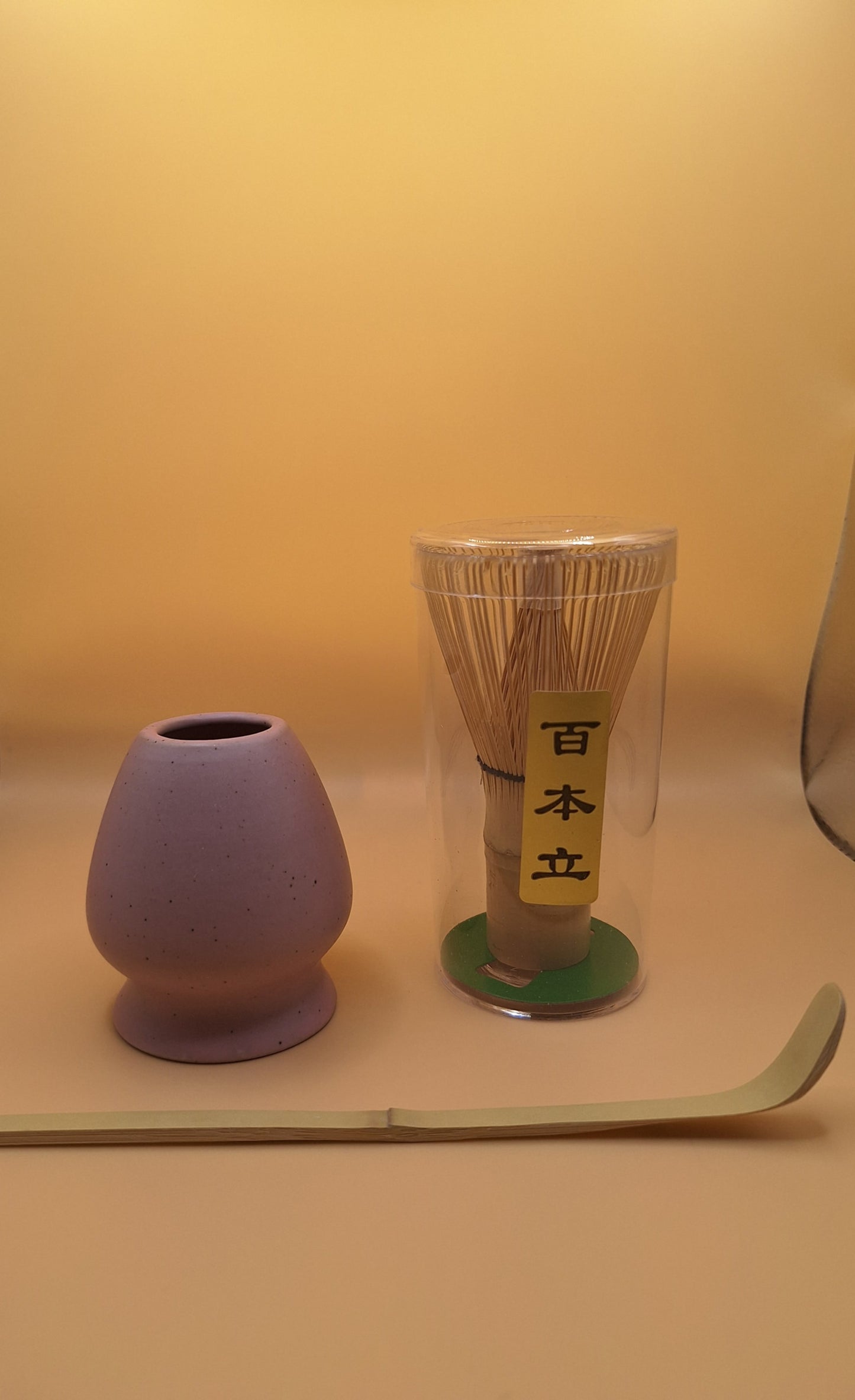 🍵 Set Matcha 3 pièces – Rose à petits points noirs