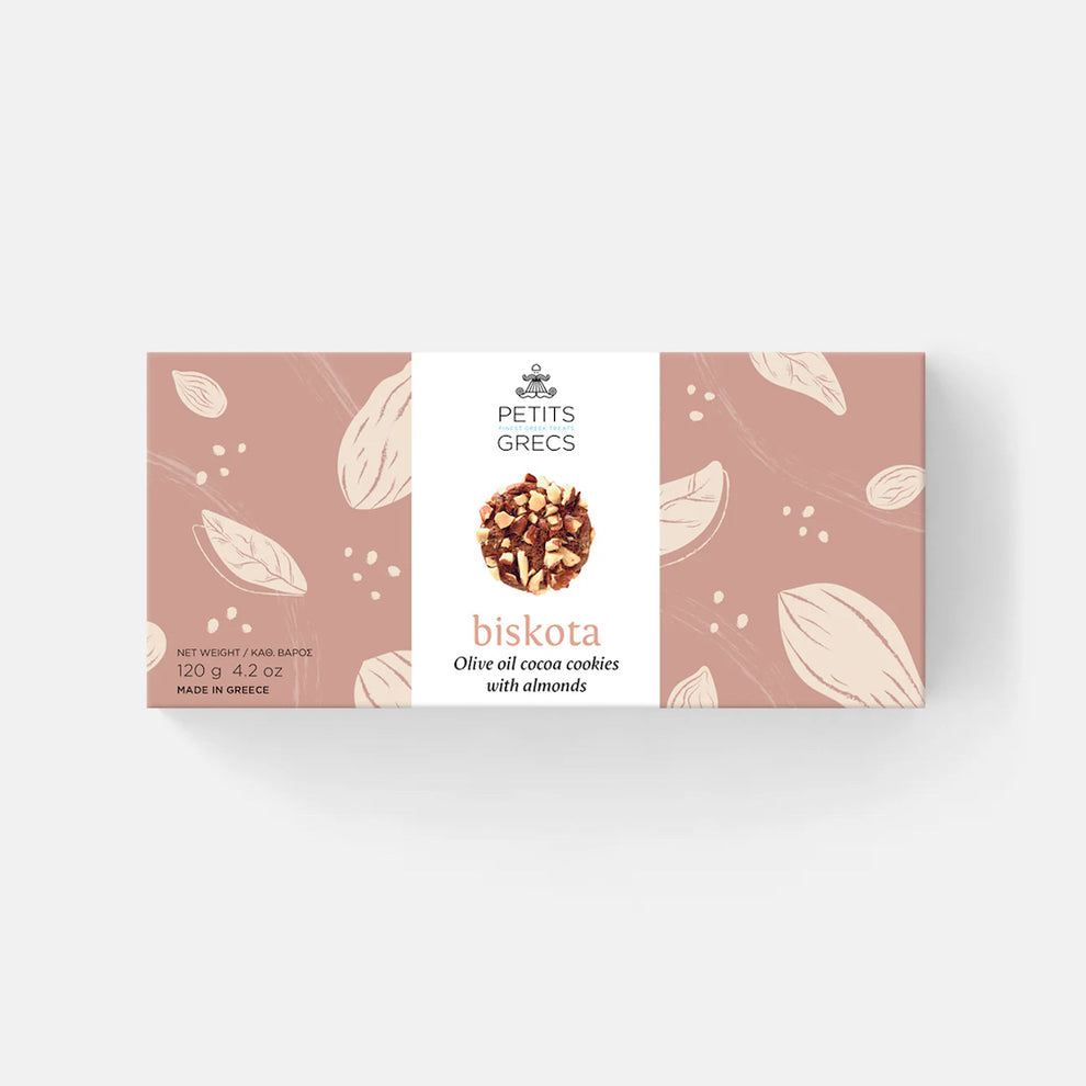 Biscuits grecs à l’huile d’olive, amandes & cacao – 120 g 🍫🌰