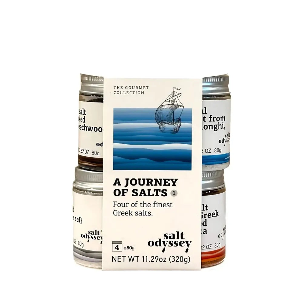 đ„ Coffret cadeau 4 Sels de Mer Premium de GrĂšce (4Ă80 g) â Messolonghi