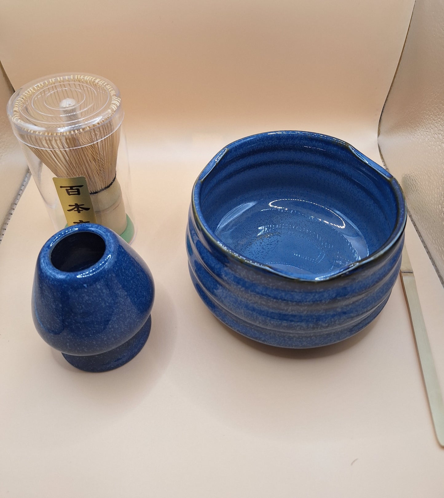 🌊 “Aokami” 青神 – L'Esprit Bleu ceramic Matcha set