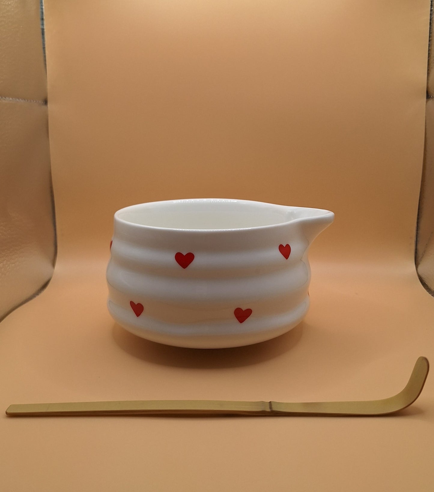 : 🍥✨ White Matcha Bowl – “Cloud Heart” spoon option 🍵