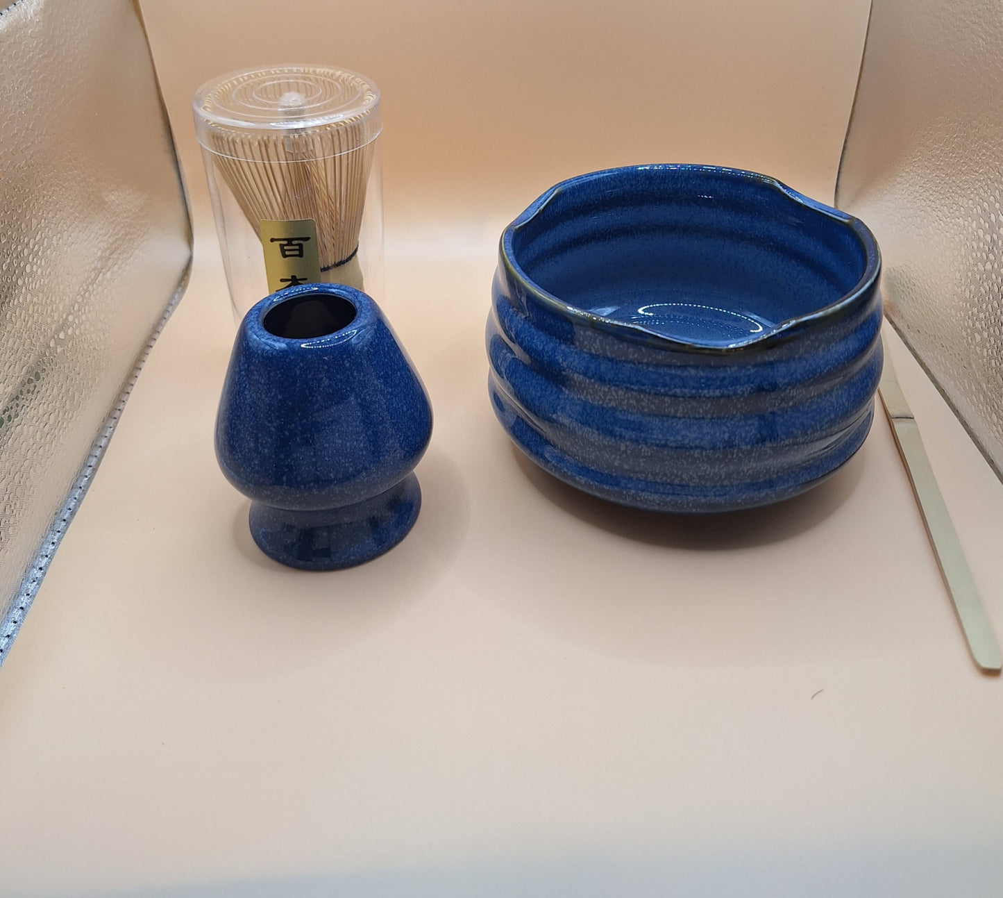 🌊 “Aokami” 青神 – L'Esprit Bleu ceramic Matcha set