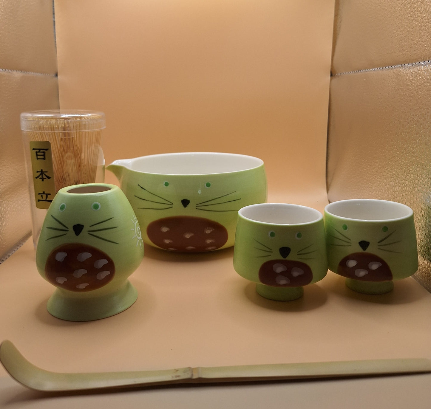 🐾🍵 Warai Neko – 笑い猫 Set de Matcha 6 pièces - le Chat qui rit