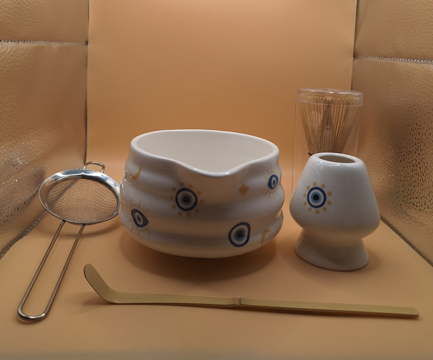 👁️🗨️ 5-piece ceramic Matcha set – Mati (μάτι) the devil’s eye
