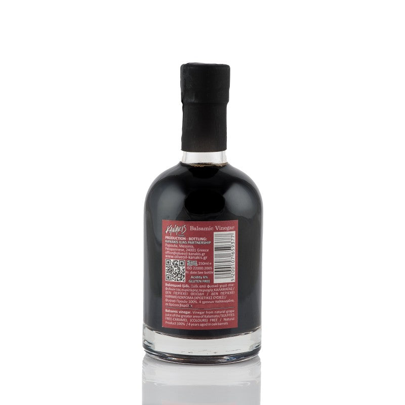 đ Vinaigre Balsamique 4 Ans dâĂge â 200 ml Vieilli en fĂ»ts de chĂȘne âą Raisins 100% grecs âą IntensitĂ© & finesse