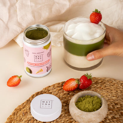 🌸 Matcha&Co – Matcha Fraise Bio · Qualité cérémonial🍓