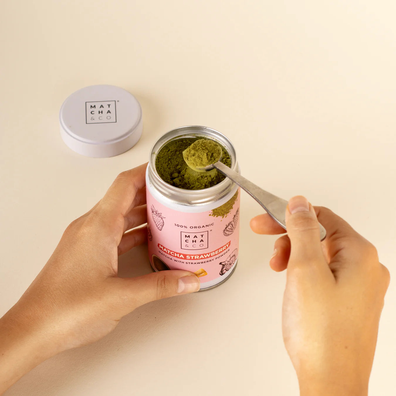 🌸 Matcha&Co – Matcha Fraise Bio · Qualité cérémonial🍓