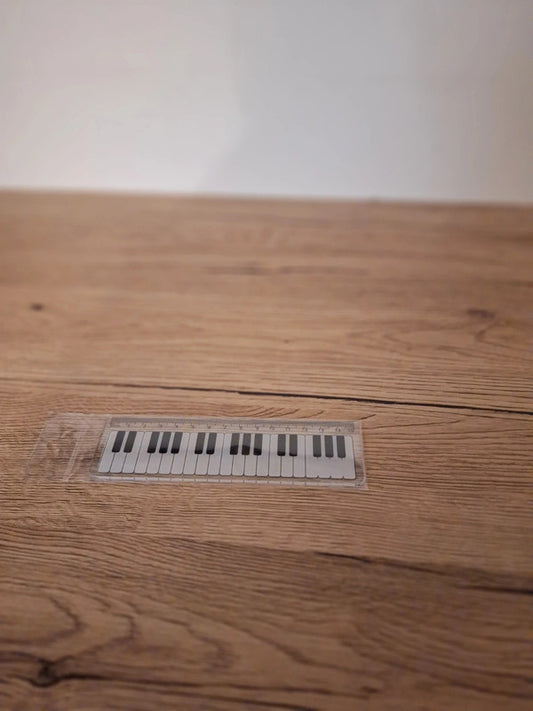 Piano Ruler 15cm - Elegant Black and White Design, Perfect for Music Students 🎹