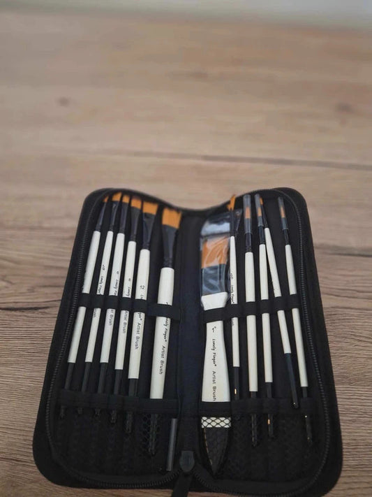 🎨 Set de 12 Pinceaux polyvalents avec Étui Portable - Qualité supérieure - Neuf