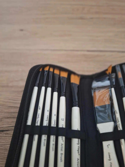 🎨 Set de 12 Pinceaux polyvalents avec Étui Portable - Qualité supérieure - Neuf