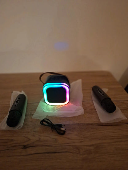 🎤 Complete Wireless Karaoke Set with 2 Microphones 🎶 Perfect for family and children - Color of your choice