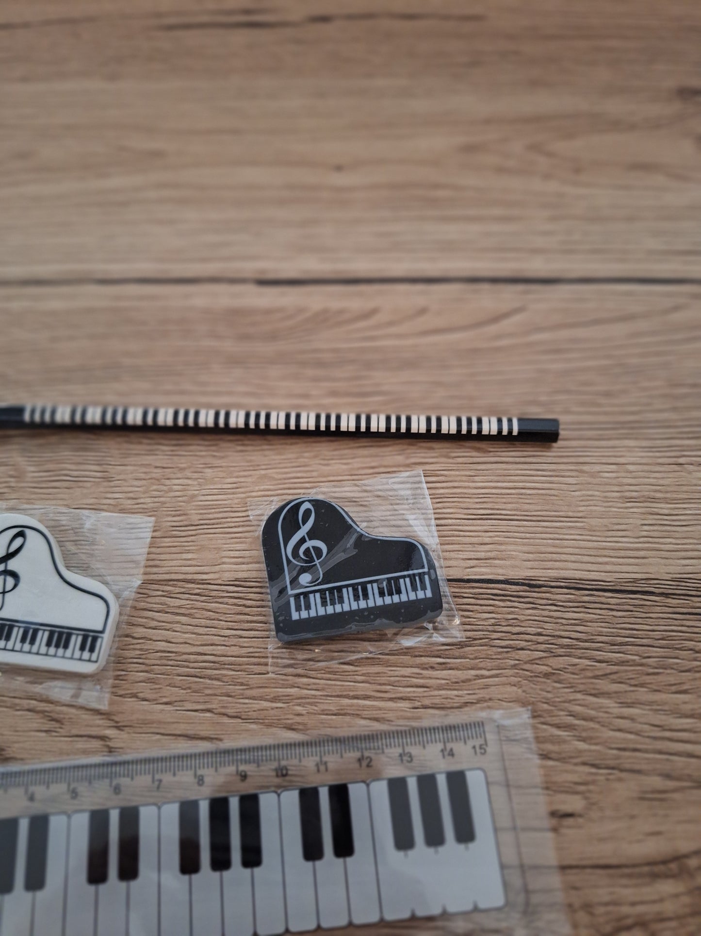 🎵 Trousse à Crayons - Accessoires Musicaux Clé de Piano - 6 Pièces