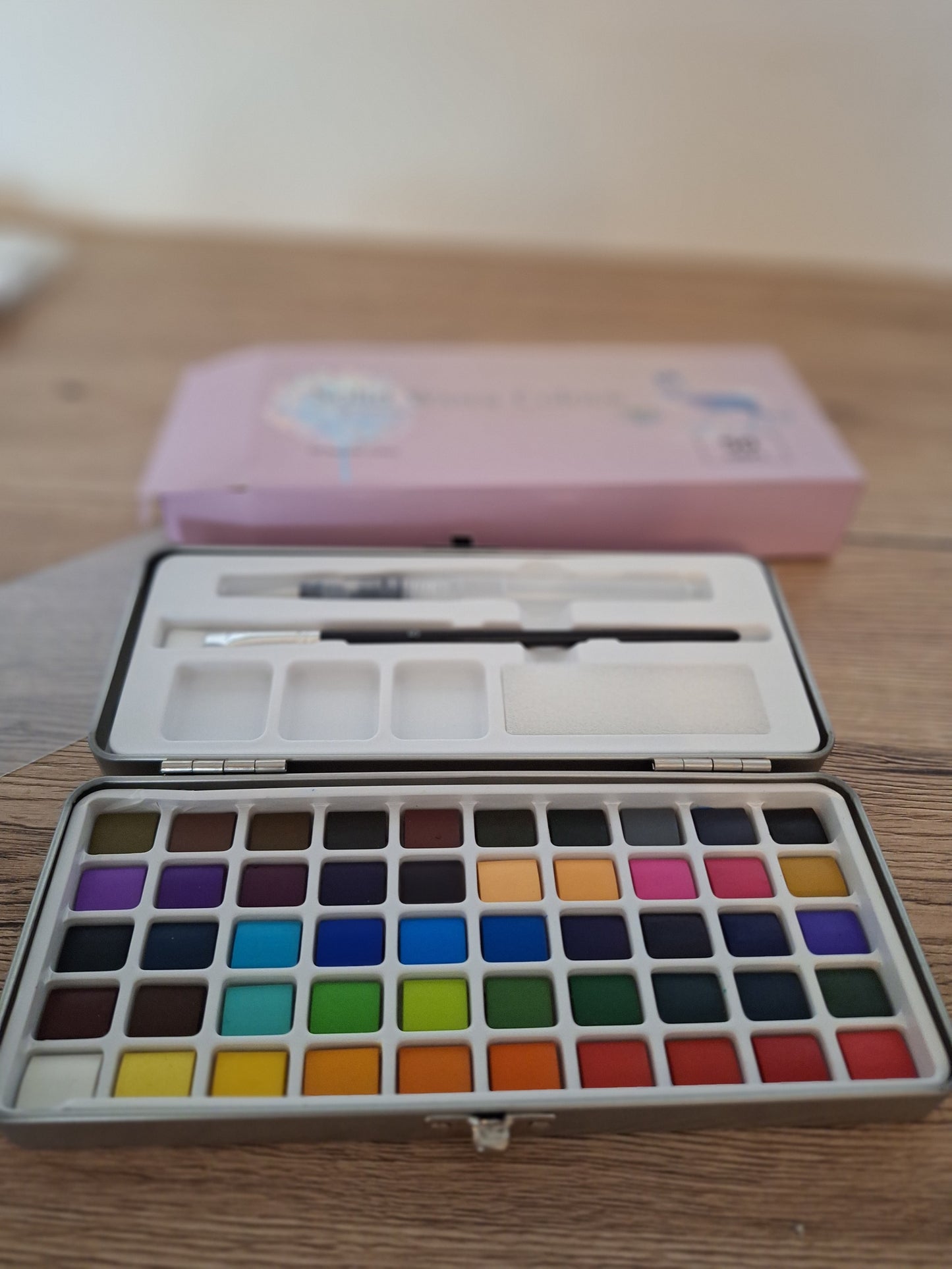 🎨 Complete Watercolor Kit 50 Colors 🌈 With Water Tank Brush