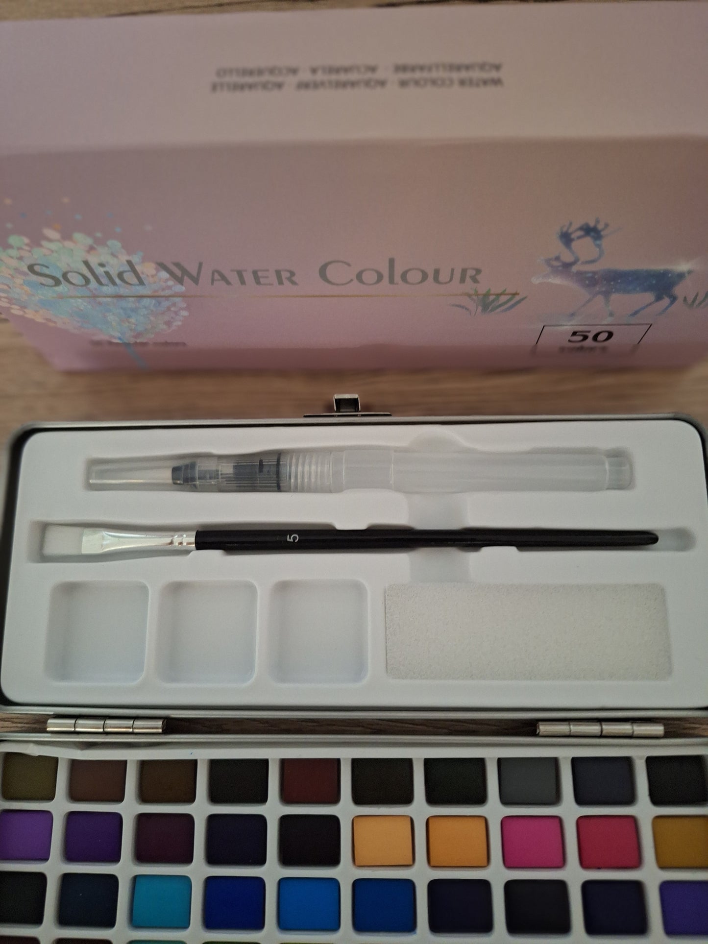 🎨 Complete Watercolor Kit 50 Colors 🌈 With Water Tank Brush