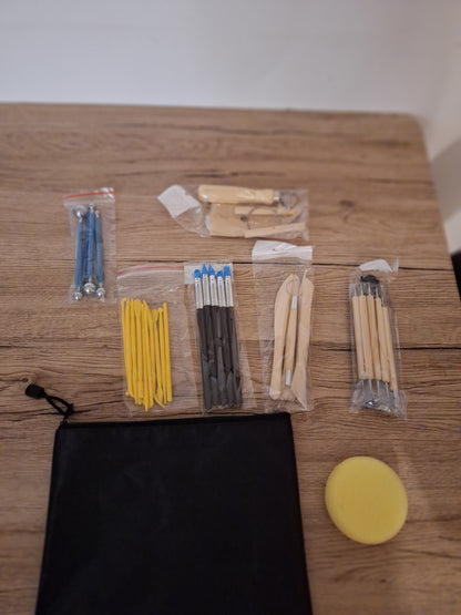 Set complet de +40 pièces poterie - Sculpture + sac de transport 🎨👜