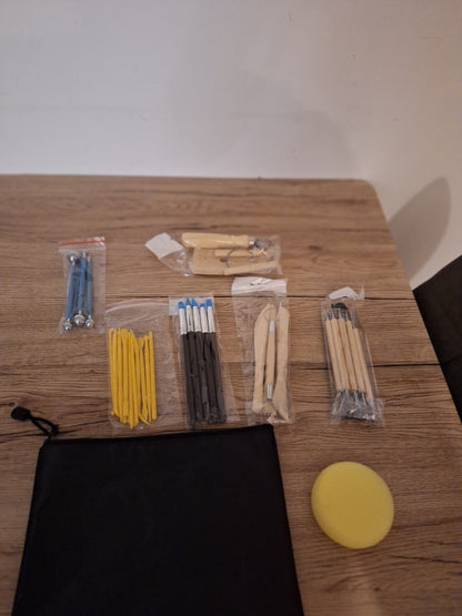 Set complet de +40 pièces poterie - Sculpture + sac de transport 🎨👜