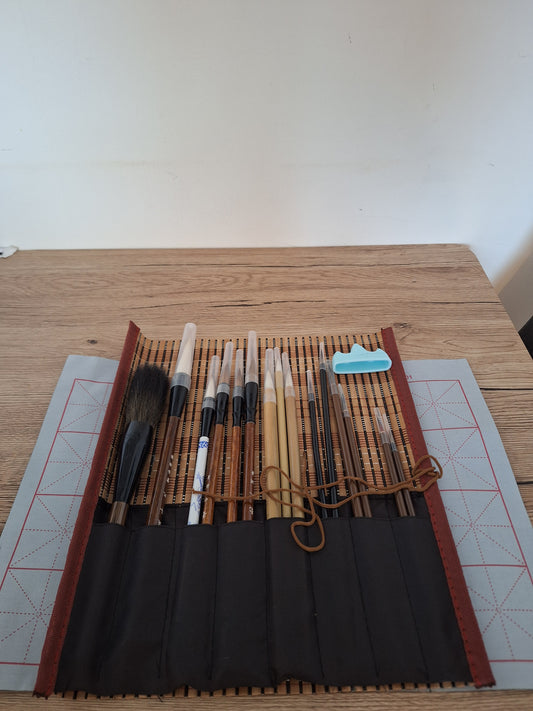 18 Piece Kit - 15 Calligraphy Brushes &amp; Sumi-e Traditional Painting 🎨 Brand New
