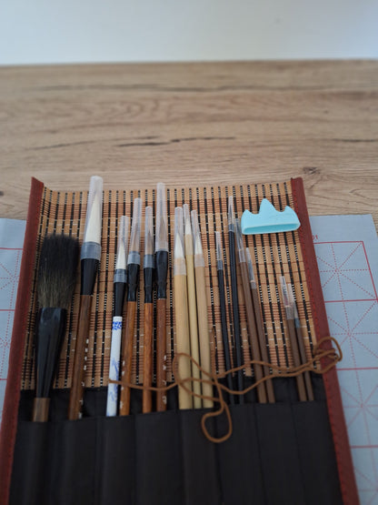 18 Piece Kit - 15 Calligraphy Brushes &amp; Sumi-e Traditional Painting 🎨 Brand New