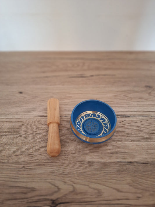💙 Beautiful Handcrafted Tibetan Singing Bowl – Serene Blue Copper 8cm
