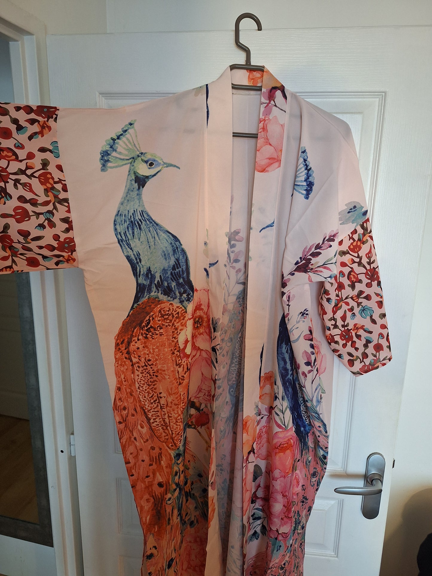 🌺 Kimono Cardigan Neuf - Plage Paon & Fleurs – Style Bohème Chic 🌺