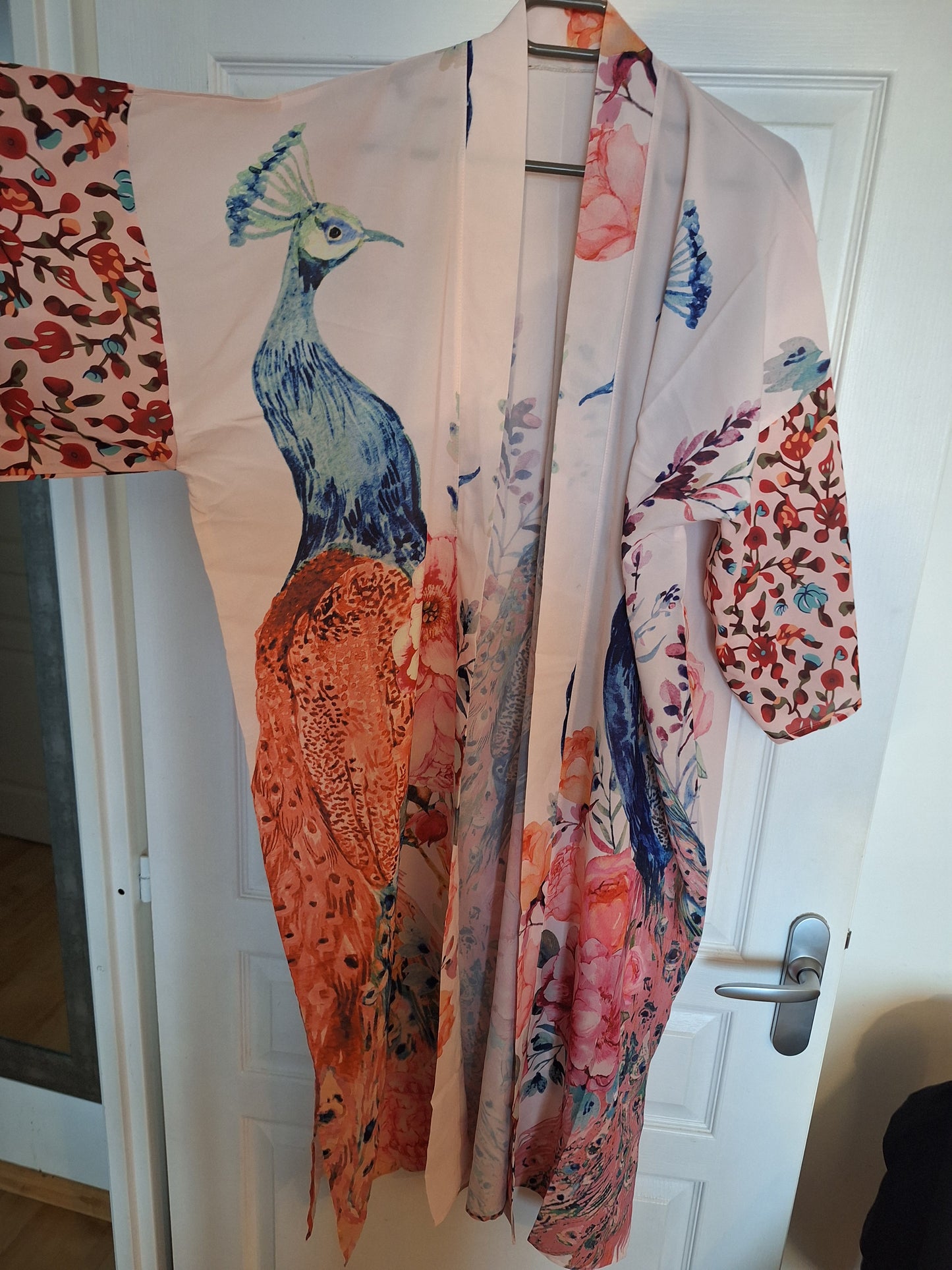 🌺 Kimono Cardigan Neuf - Plage Paon & Fleurs – Style Bohème Chic 🌺