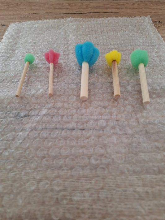 🎨 Set of 5 Mini Sponge Stamps – Creative Tools for Crafts