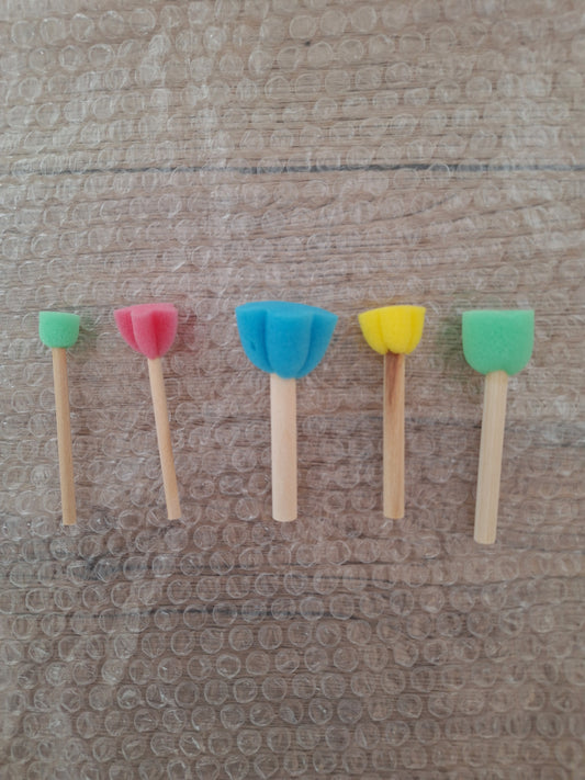🎨 Set of 5 Mini Sponge Stamps – Creative Tools for Crafts