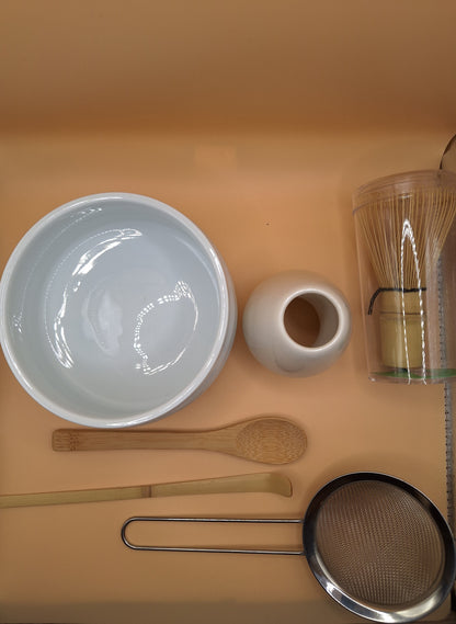 🍵 Yuki no Nami ( 雪の波 ) Ensemble de Cérémonie Matcha ''Vagues de neige'' en Céramique