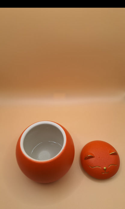 Cat Tea Jars - Ceramic &amp; Cute - Choice of Colors