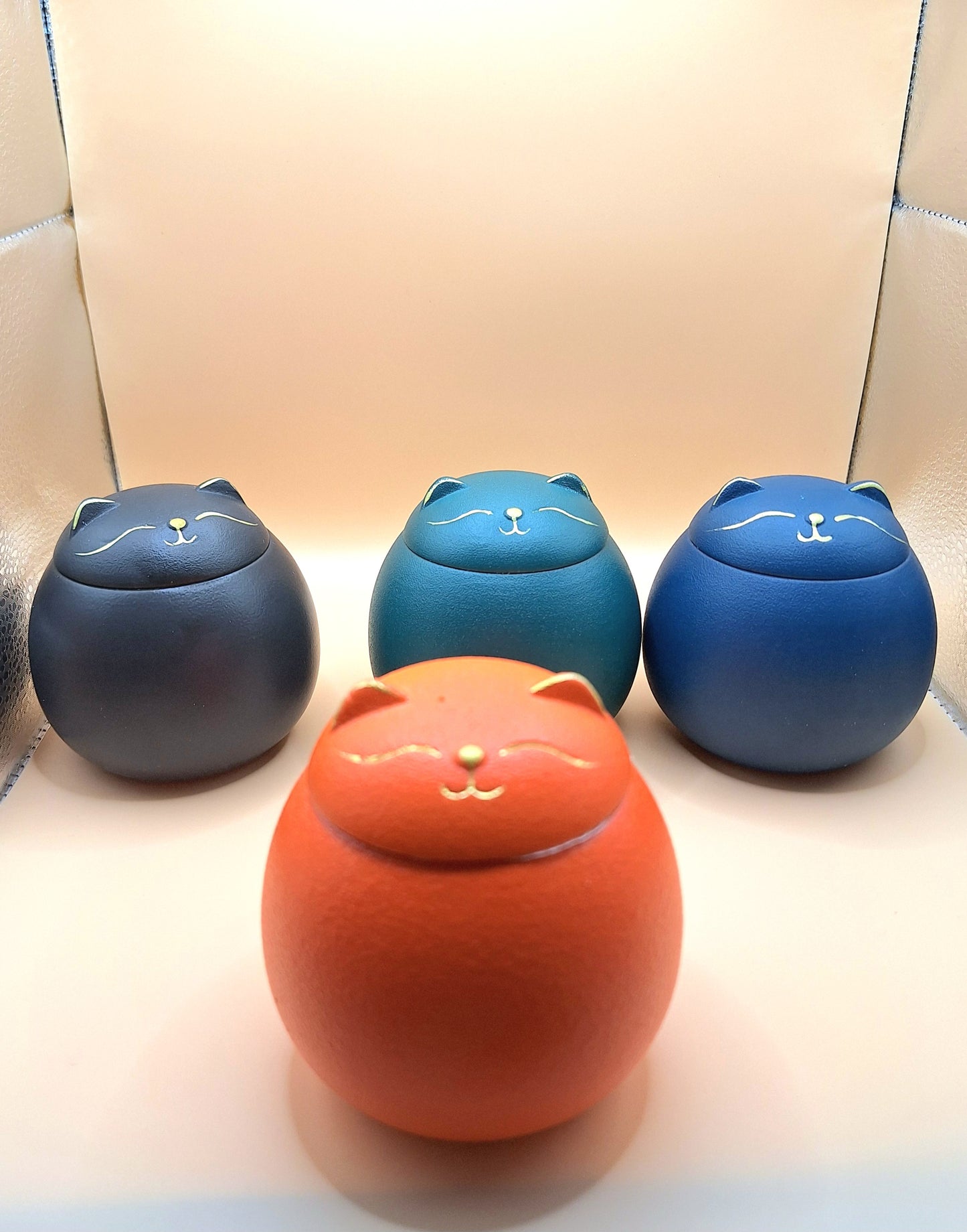 Bocaux à thé en forme de chat – en céramique et tout mignons - Couleur au choix