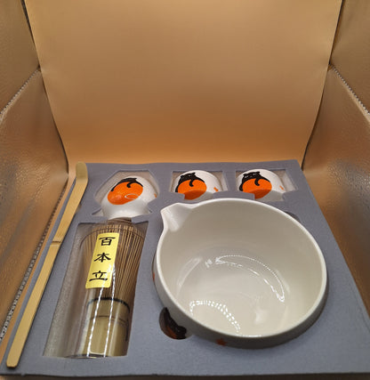 🧡 “Tamaneko” 玉猫 — Le chat-bulle qui garde les trésors doux - Kit de matcha 6 pièces