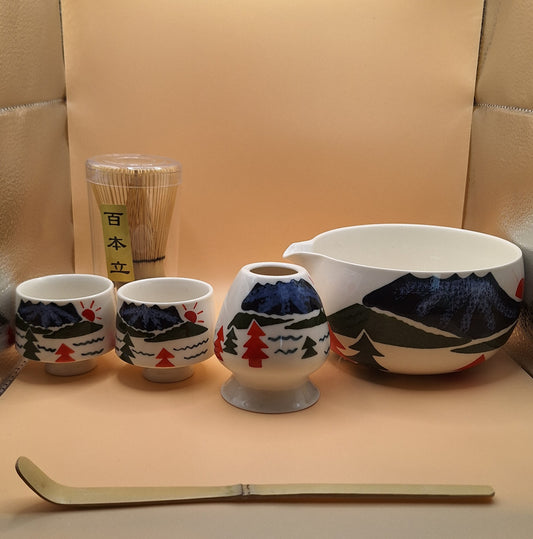 🏔️ “Fuyuzora” 冬空 — Winter Sky Above Mount Fuji - 6-Piece Matcha Set