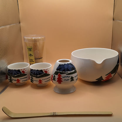 🏔️ “Fuyuzora” 冬空 — Winter Sky Above Mount Fuji - 6-Piece Matcha Set