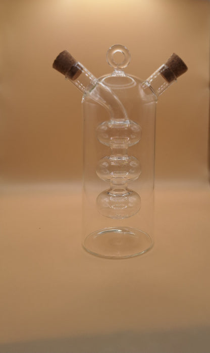 🫙Bouteille 2-en-1 Huile & Vinaigre – en verre transparent avec bouchon en liège
